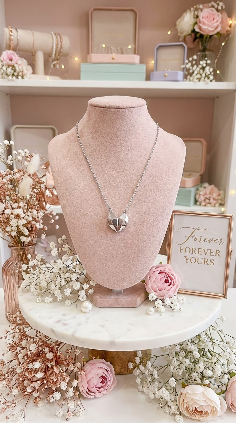 Half Heart Necklace Silver-Silver