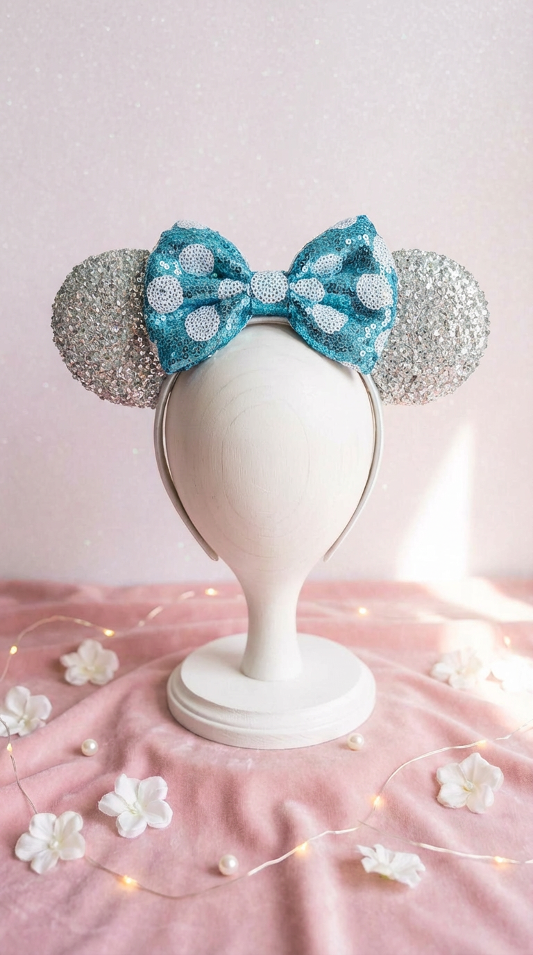 Head Band Cute Lil Mouse Silver Ears
