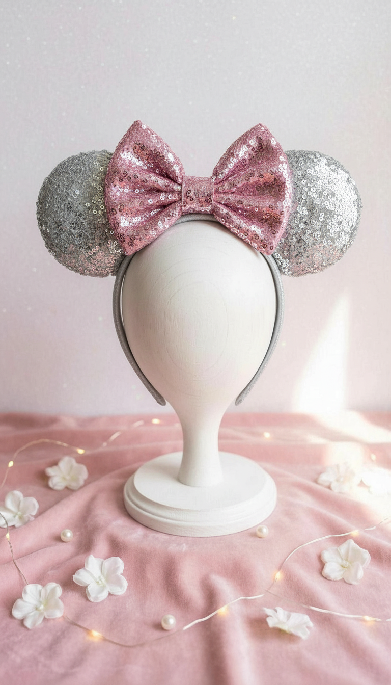 Head Band Cute Lil Mouse Silver Ears