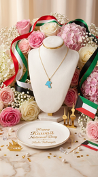 Necklace Kuwait Map Tiffany Blue
