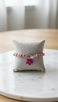 Wooden Bracelet Rainbow Flower